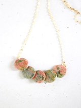 14KGF unakite necklace