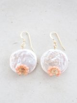 14KGF pearl pinkcoral pierce