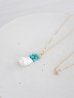 画像1: 14KGF  pearl turquoise necklace (1)