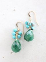 14KGF Verdite  turquoise pierce