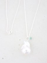 SILVER925 emerald pearl  necklace