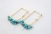 画像3: 14KGF turquoise squarehoop pierce (3)