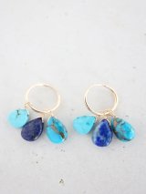 14KGF turquoise  lapis lazuli pierce  