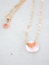 14KGF coral keshipearl necklace