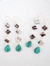 14KGF motherofpearl malachite  pierce