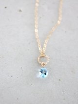 14KGF  blue　topaz necklace