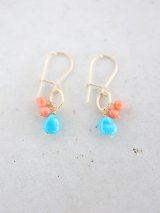 14KGF  coral turquoise pierce 