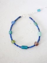 SILVER925　roman glass lapis lazuli　bracelet 