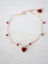 14KGF ruby redheart　bracelet 