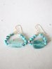 画像1: 14KGF roman glass  turquoise pierce   (1)