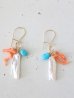 画像1: 14KGF turquoise coral pierce  (1)