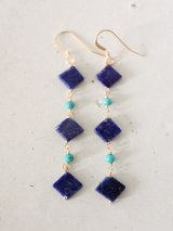 14KGF　turquoise　lapis lazuli　pierce