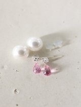  SILVER925 ☆pink topaz pierce