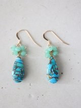 14KGF  turquoise　agate pierce