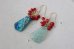 画像2: 14KGF roman glass/coral pierce  (2)