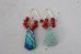 画像3: 14KGF roman glass/coral pierce  (3)