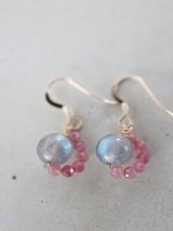 14KGF labradorite tourmaline  pierce