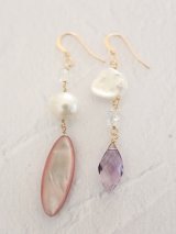 14KGF Pearl amethyst　pierce
