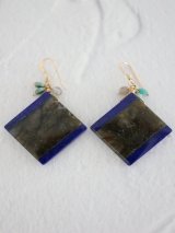14KGF　labradoritelapis＋lapis lazuli pierce