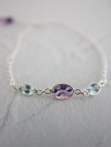 SILVER925 topaz  amethyst bracelet 
