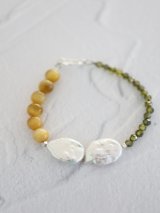 SILVER925  GoldenTigerEye×pearl　bracelet 