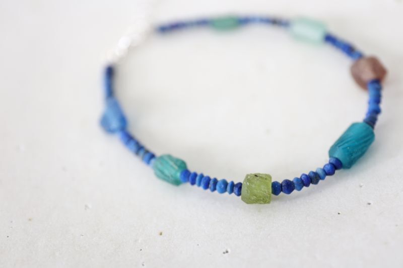 画像2: SILVER925　roman glass lapis lazuli　bracelet 