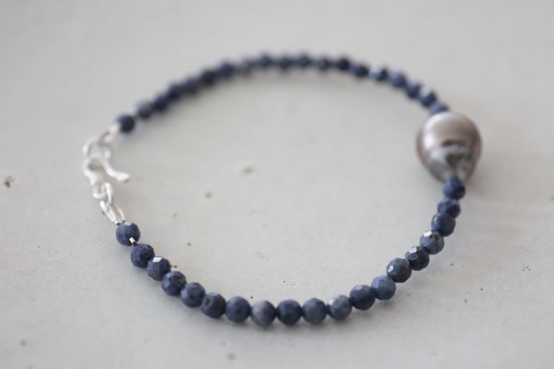 画像4: SILVER925  South Sea Pear sapphire bracelet 