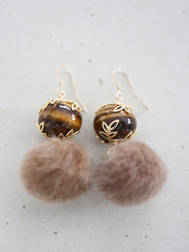 14KGF tigers-eye pierced