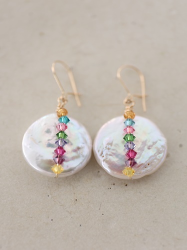 14KGF swarovski pierce