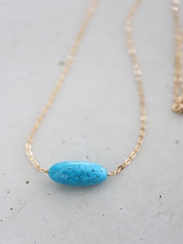 14KGF kingman turquoise necklace