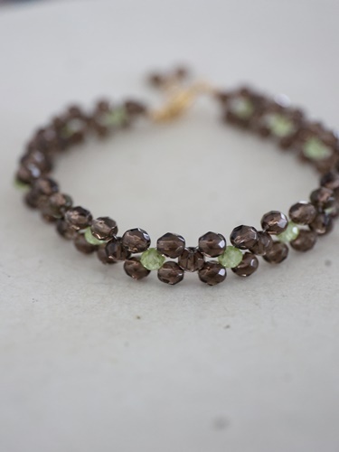 smoky quartz　peridot　bracelet