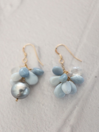 14KGF blueopal South Sea Pearl　pierce