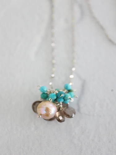 SILVER925 turquoise 2way necklace