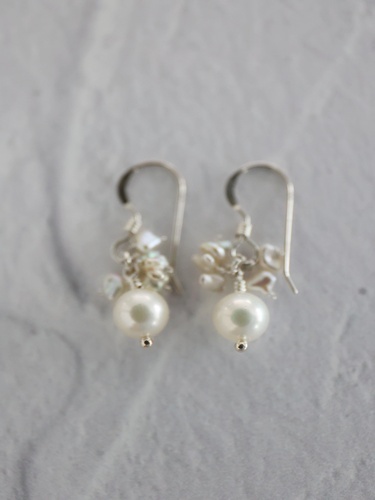 SILVER925 akoya　agate pierce